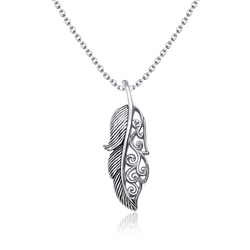 Stylish Leaf Designed Silver Necklace SPE-3670